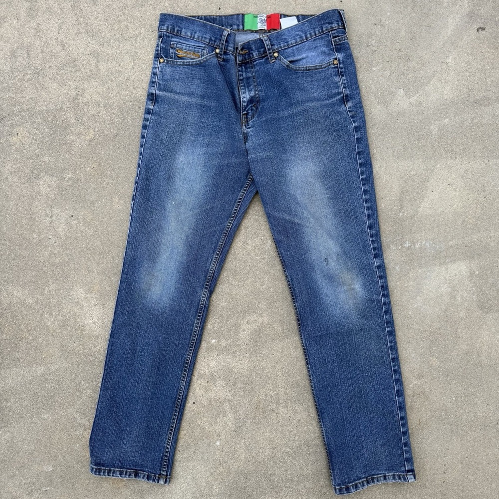 Y2K Unicorno Uomo‎ Italia Jeans Mens 34x30 Blue Denim Straight Leg Made in Italy